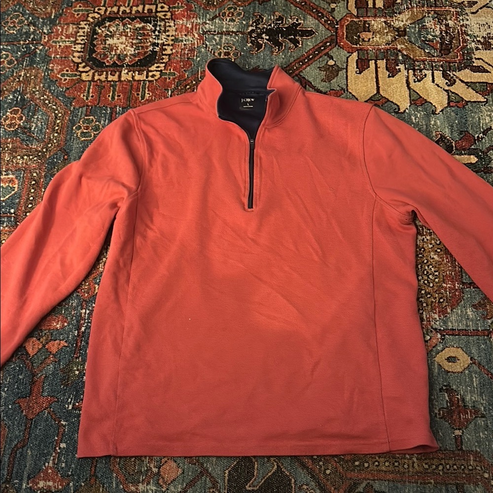 J. Crew Men's Zip Up Sweater - Coral